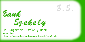 bank szekely business card